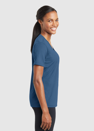 SportTek Women's PosiCharge RacerMesh V Neck Tee