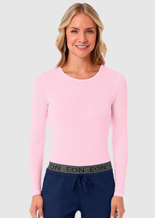 Maevn Women's Long Sleeve Antimicrobial Under Scrub Striped Tee