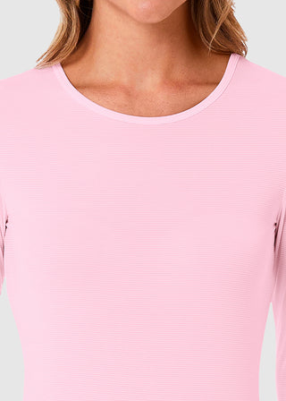 Maevn Women's Long Sleeve Antimicrobial Under Scrub Striped Tee