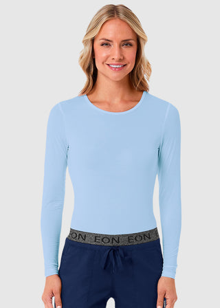 Maevn Women's Long Sleeve Antimicrobial Under Scrub Striped Tee