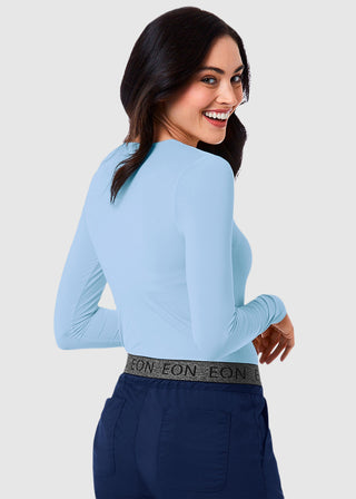 Maevn Women's Long Sleeve Antimicrobial Under Scrub Striped Tee