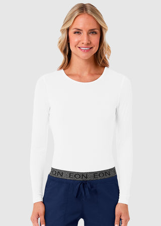 Maevn Women's Long Sleeve Antimicrobial Under Scrub Striped Tee