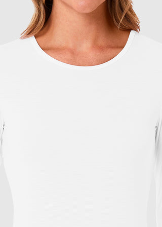 Maevn Women's Long Sleeve Antimicrobial Under Scrub Striped Tee