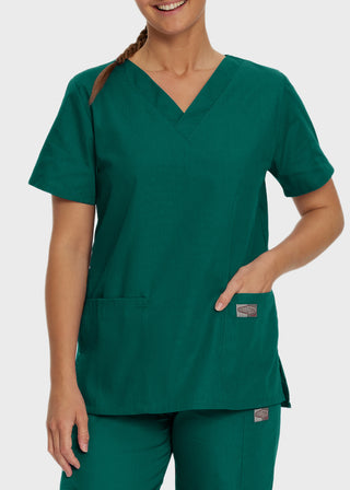 Landau ScrubZone Women's Double Pocket V-Neck Nursing Top