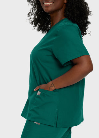 Landau ScrubZone Women's Double Pocket V-Neck Nursing Top