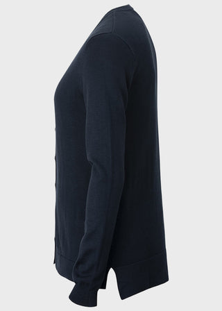 Edwards Women's Navy Crew Neck Cardigan With Drop Tail