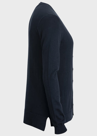 Edwards Women's Navy Crew Neck Cardigan With Drop Tail