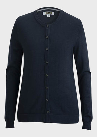 Edwards Women's Navy Crew Neck Cardigan With Drop Tail