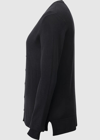 Edwards Women's Navy Crew Neck Cardigan With Drop Tail