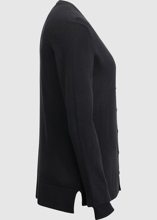 Edwards Women's Navy Crew Neck Cardigan With Drop Tail