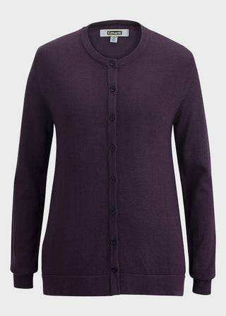 Edwards Women's Navy Crew Neck Cardigan With Drop Tail