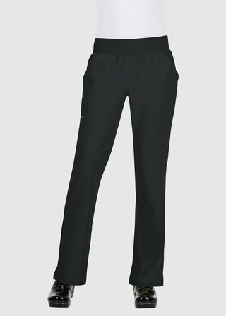 Koi Basics Women's Laurie Flare Leg Knit Waist Yoga Scrub Petite Pant