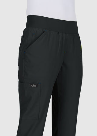 Koi Basics Women's Laurie Flare Leg Knit Waist Yoga Scrub Tall Pant