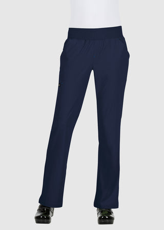 Koi Basics Women's Laurie Flare Leg Knit Waist Yoga Scrub Petite Pant
