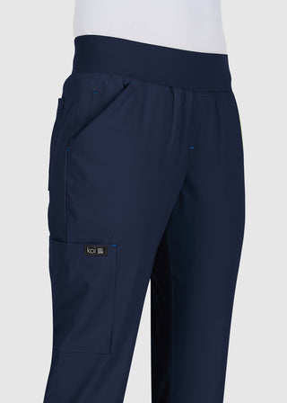 Koi Basics Women's Laurie Flare Leg Knit Waist Yoga Scrub Tall Pant