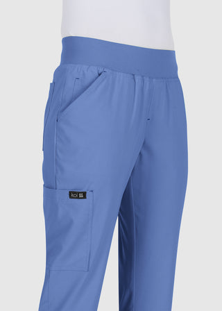 Koi Basics Women's Laurie Flare Leg Knit Waist Yoga Scrub Tall Pant