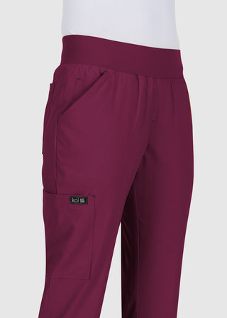 Koi Basics Women's Laurie Flare Leg Knit Waist Yoga Scrub Tall Pant