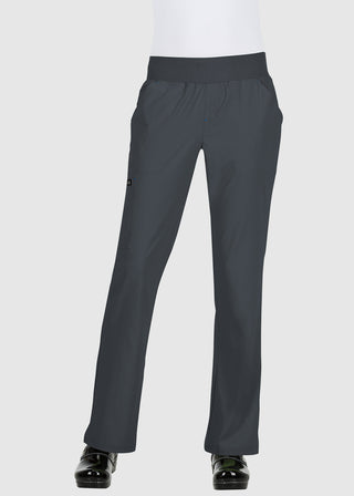 Koi Basics Women's Laurie Flare Leg Knit Waist Yoga Scrub Petite Pant