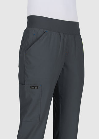 Koi Basics Women's Laurie Flare Leg Knit Waist Yoga Scrub Petite Pant