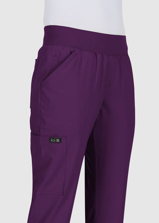 Koi Basics Women's Laurie Flare Leg Knit Waist Yoga Scrub Tall Pant