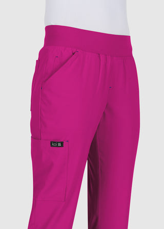 Koi Basics Women's Laurie Flare Leg Knit Waist Yoga Scrub Tall Pant