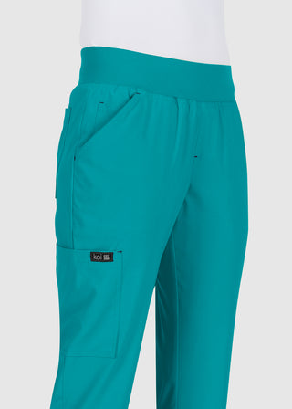 Koi Basics Women's Laurie Flare Leg Knit Waist Yoga Scrub Tall Pant