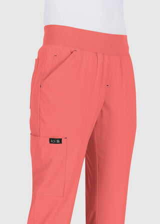 Koi Basics Women's Laurie Flare Leg Knit Waist Yoga Scrub Tall Pant