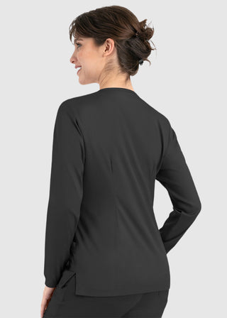 Maevn Matrix Women's Round Neck Snap Front Jacket