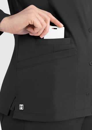 Maevn Matrix Women's Round Neck Snap Front Jacket