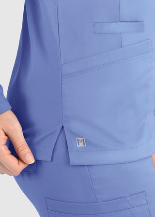 Maevn Matrix Women's Round Neck Snap Front Jacket