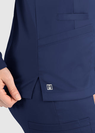 Maevn Matrix Women's Round Neck Snap Front Jacket