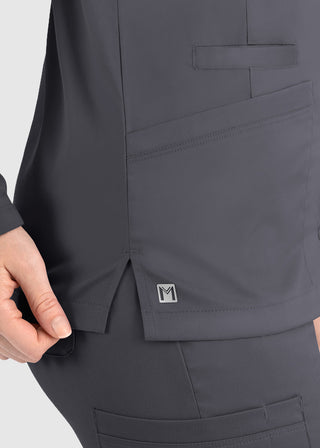 Maevn Matrix Women's Round Neck Snap Front Jacket