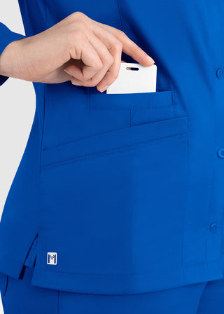 Maevn Matrix Women's Round Neck Snap Front Jacket