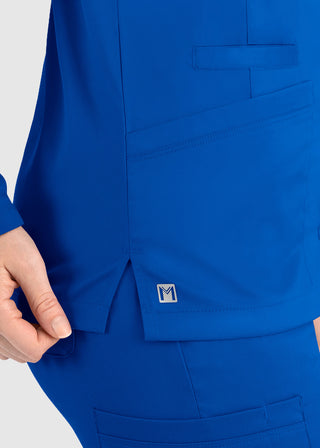 Maevn Matrix Women's Round Neck Snap Front Jacket