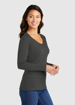 Port & Company Women's Long Sleeve Fan Favorite V-Neck Tee