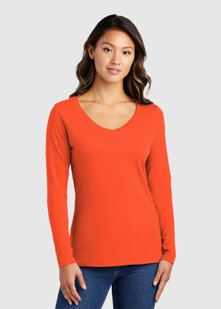 Port & Company Women's Long Sleeve Fan Favorite V-Neck Tee
