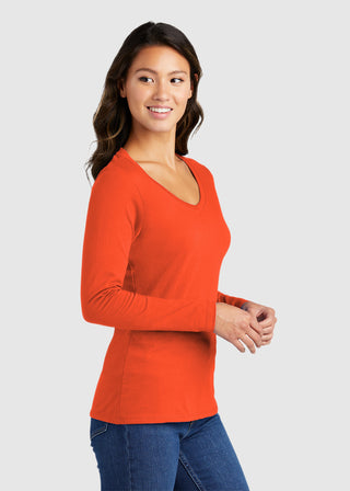 Port & Company Women's Long Sleeve Fan Favorite V-Neck Tee