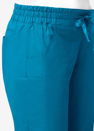 Maevn Blossom Signature Women's Mesh Pocket 3-Quaters Elastic Band Pant