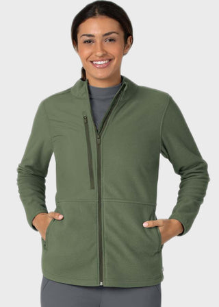 Wink Scrubs Wink Slate Women's Micro-Fleece Zip Jacket Black