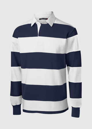 SportTek Men Classic Long Sleeve Rugby Polo