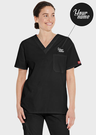 Free Embroidery Unisex V-Neck Nursing Scrub Top