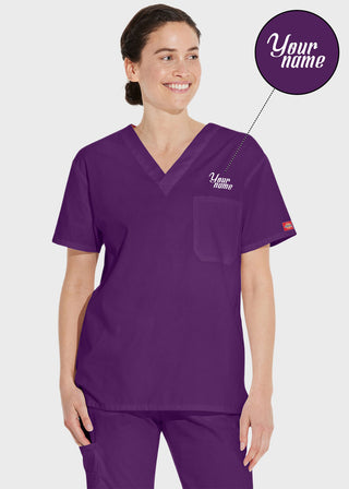 Free Embroidery Unisex V-Neck Nursing Scrub Top