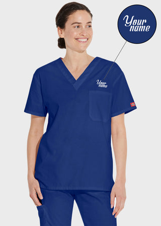Free Embroidery Unisex V-Neck Nursing Scrub Top