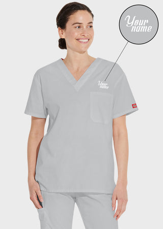 Free Embroidery Unisex V-Neck Nursing Scrub Top