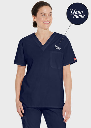 Free Embroidery Unisex V-Neck Nursing Scrub Top