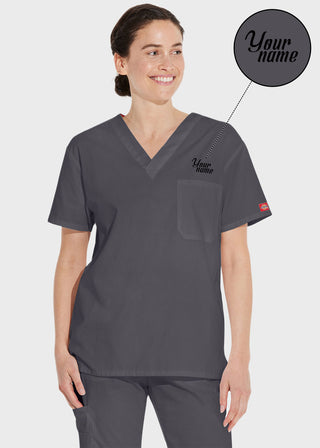 Free Embroidery Unisex V-Neck Nursing Scrub Top