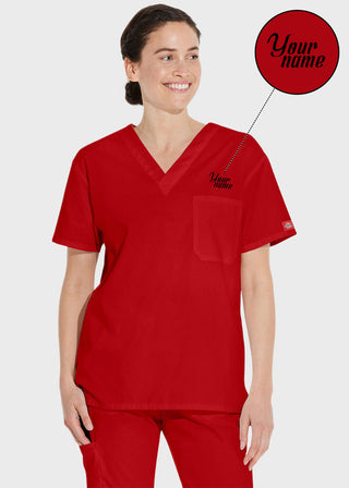 Free Embroidery Unisex V-Neck Nursing Scrub Top
