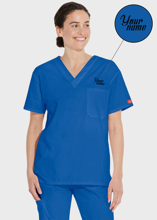 Free Embroidery Unisex V-Neck Nursing Scrub Top