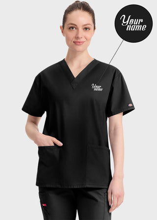 Free Embroidery Women's V-Neck Classic Fit Scrub Top