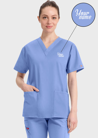 Free Embroidery Women's V-Neck Classic Fit Scrub Top